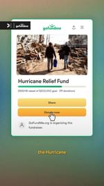 Instagram post by @_oliviamiles_ for GoFundMe. Caption reads: @_oliviamiles_ is partnering with @gofundme and us....