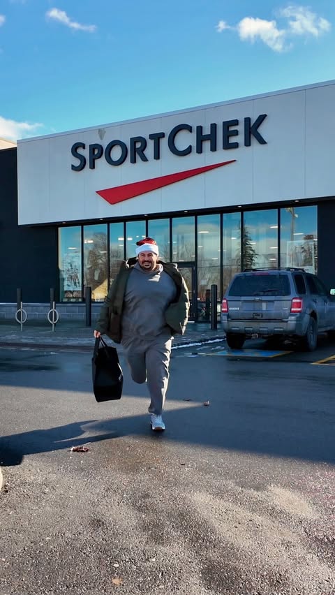 Instagram post by @brecarperuns for Sport Chek. Caption reads: Today’s workout: 1× all-out PR - Present....