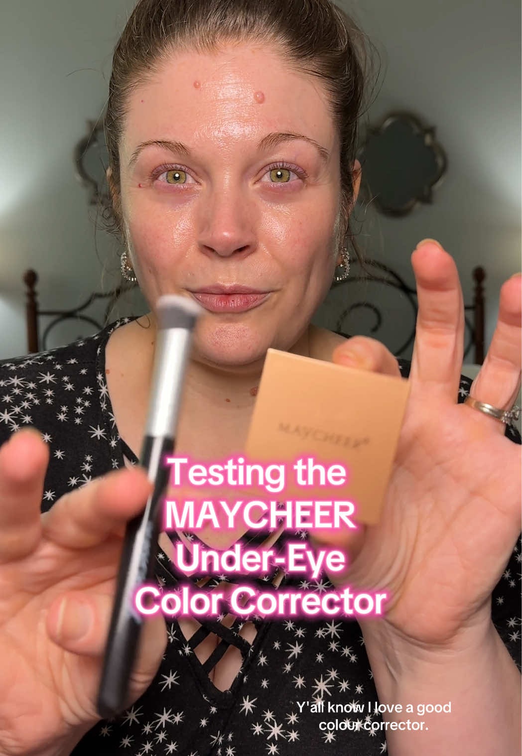 TikTok post by @melissa_beautyover40 for MAYCHEER Beauty US. Caption reads: [...] color corrector, this one by @MAYCHEER....