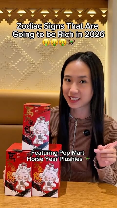 Instagram post by @victoriazmei for Pop Mart. Caption reads: [...] energy is HERE!! Each plush in this POP MART....