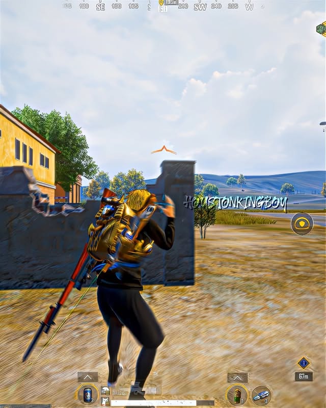 Instagram post by @houstonkingboy for PUBG MOBILE. Caption reads: [...] FOR MORE AWESOME CONTENT😈 #partner....