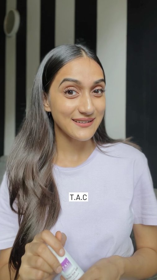 Instagram post by @theglazebeauty for The Ayurveda Co.. Caption reads: Reduces dark circles in just 21....