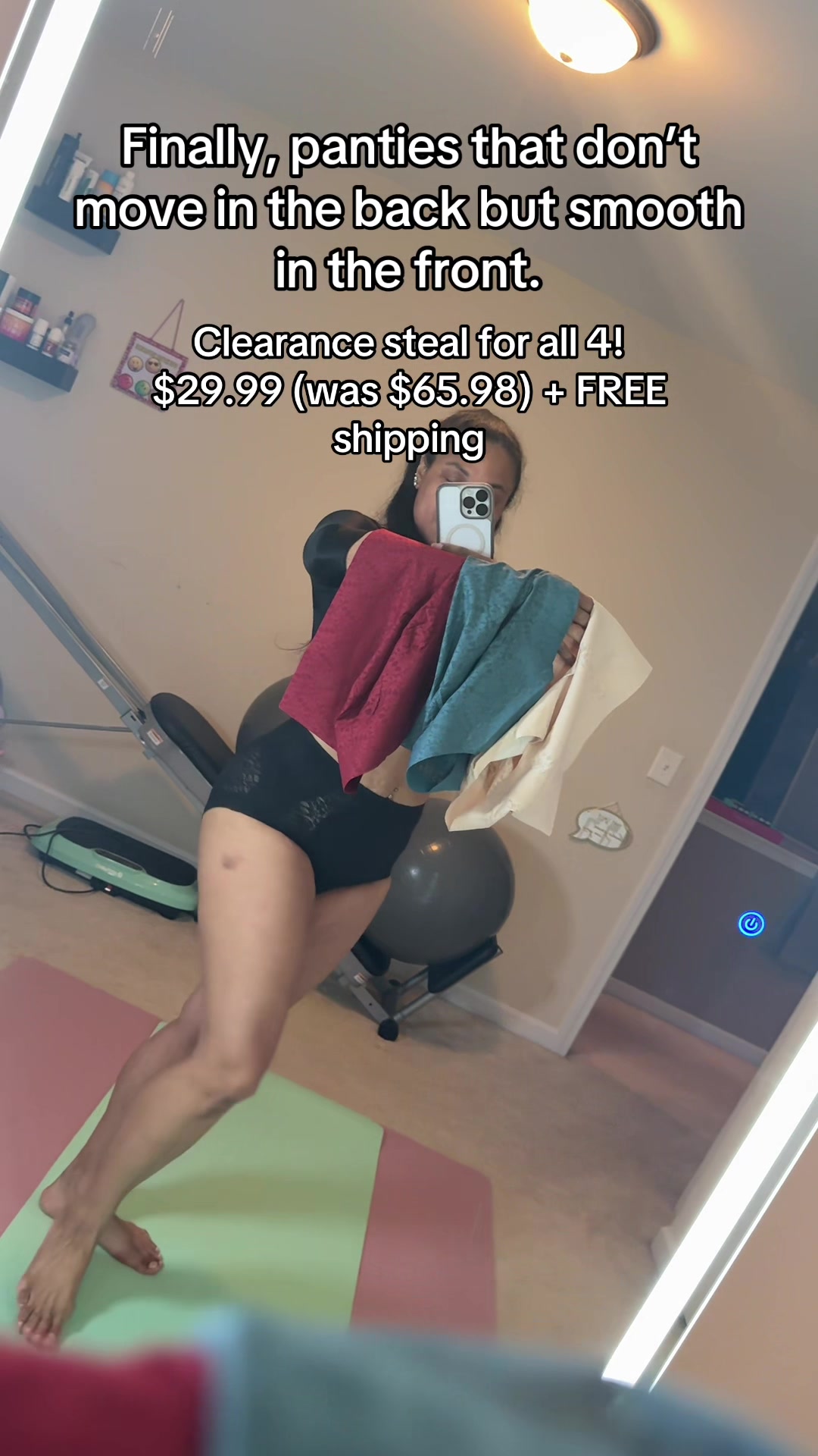 TikTok post by @vvstwo for LEVAO Store. Caption reads: Are you sick of your panties being in your butt....