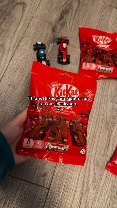 Instagram post by @catherinepotterracing for KitKat. Caption reads: We love @kitkat x @f1 🥹🍫 - #motorsport #love....