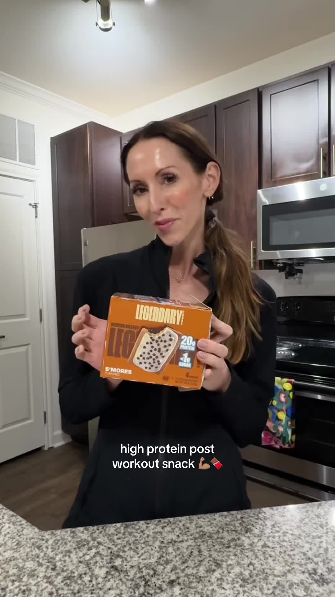 TikTok post by @amyvalbuena7 for Legendary Foods. Caption reads: @Legendary Foods protein pastries are the perfect....