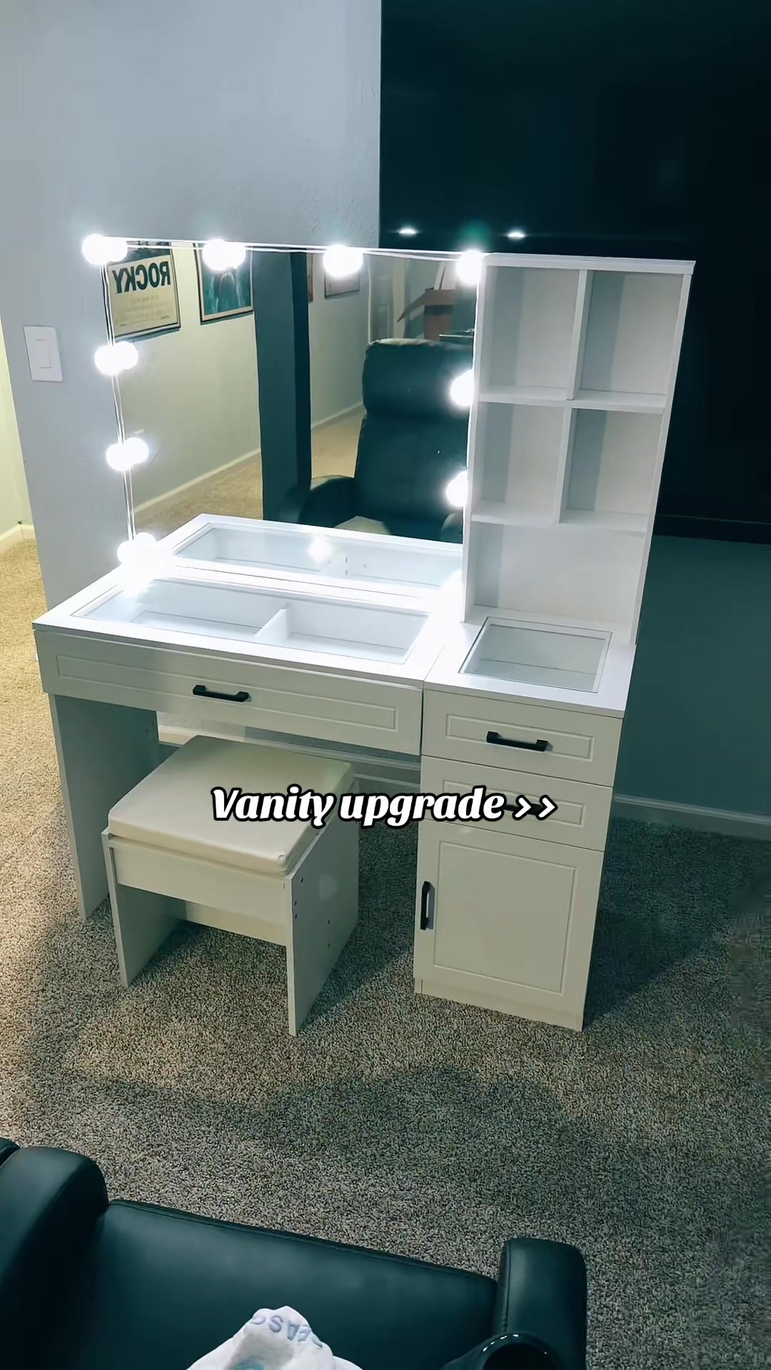 TikTok post by @grwmqueenisback for Vabches. Caption reads: SO much more storage 🙌 @Vabches Official #vabches....