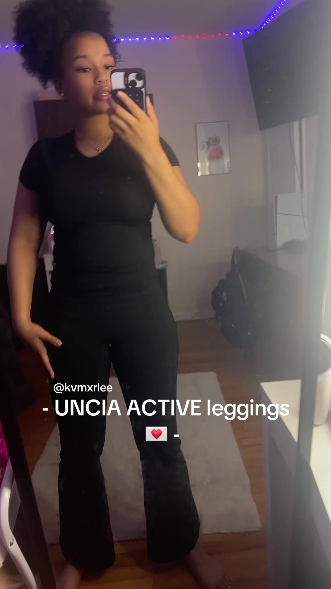 TikTok post by @kvmxrlee for UnciaActive Local Warehouse. Caption reads: [...] #blackgirlcontentcreator @UnciaActive Local....