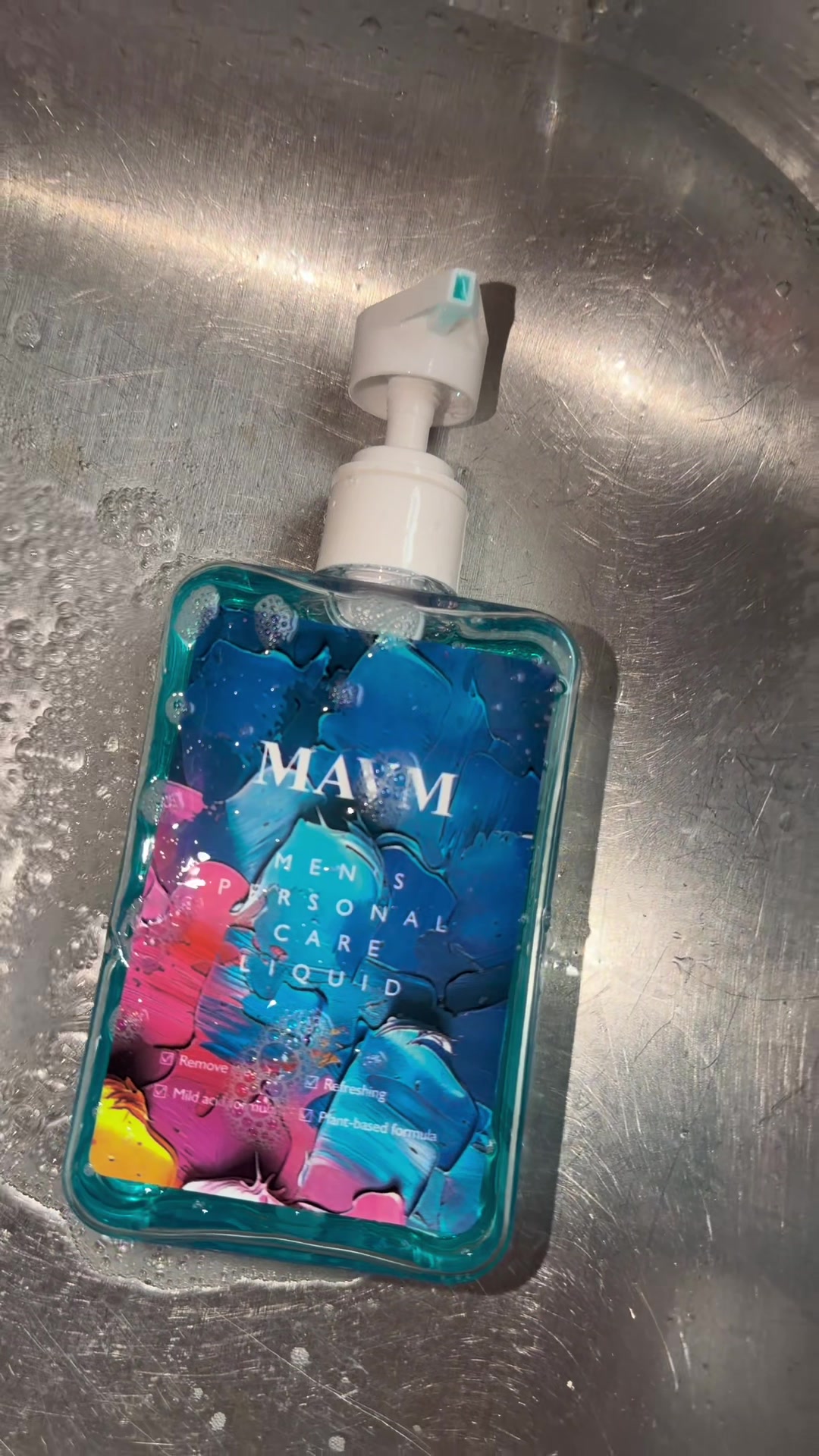 TikTok post by @naturallyqween for MAVM. Caption reads: [...] knew men could have intimate wash too! @MAVM....