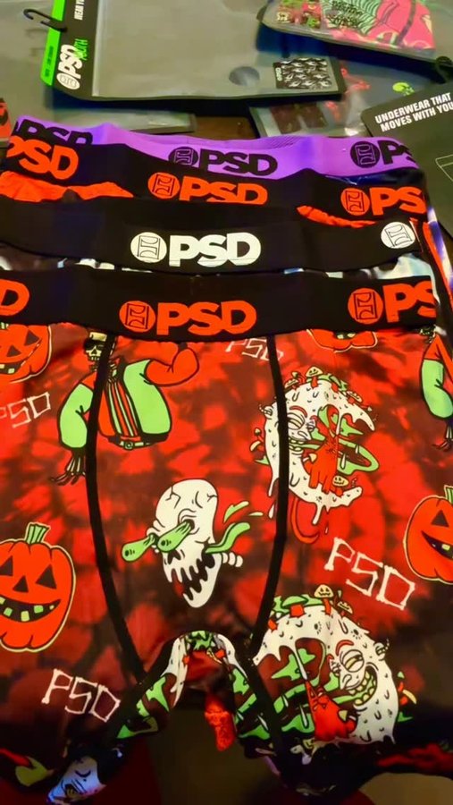 Instagram post by @blaze_813 for PSD Underwear. Caption reads: @psdunderwear Halloween 🎃👻 Collection Just Hit....