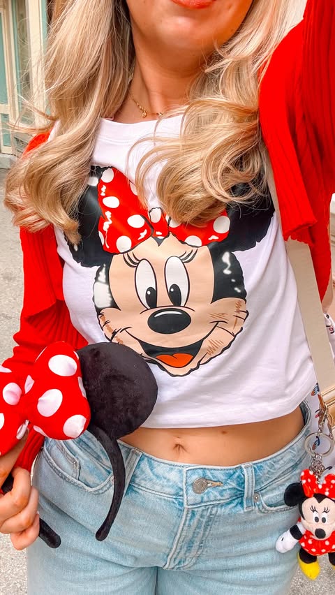 Instagram post by @charlotteharrington__ for Disney Store. Caption reads: [...] with you!! 🥹 outfit details: ears:....