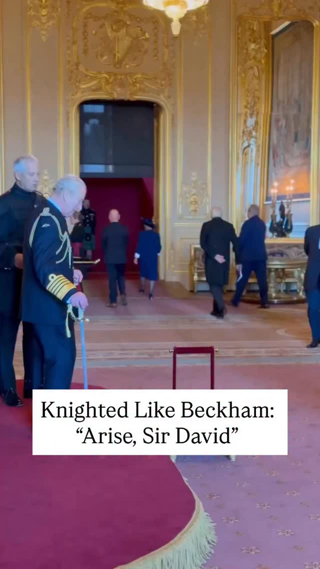 Instagram post by @mosheh for Reuters. Caption reads: King Charles III knighted soccer legend David....