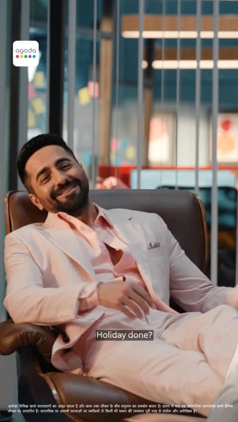 Instagram post by @ayushmannk for agoda. Caption reads: [...] stress and see the world for less, With....