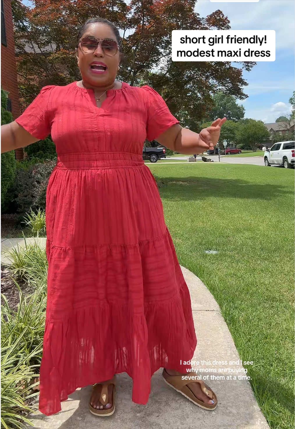 TikTok post by @definitelydarcia for BTFBM. Caption reads: [...] #summerwins #size14style #midsizepetite....