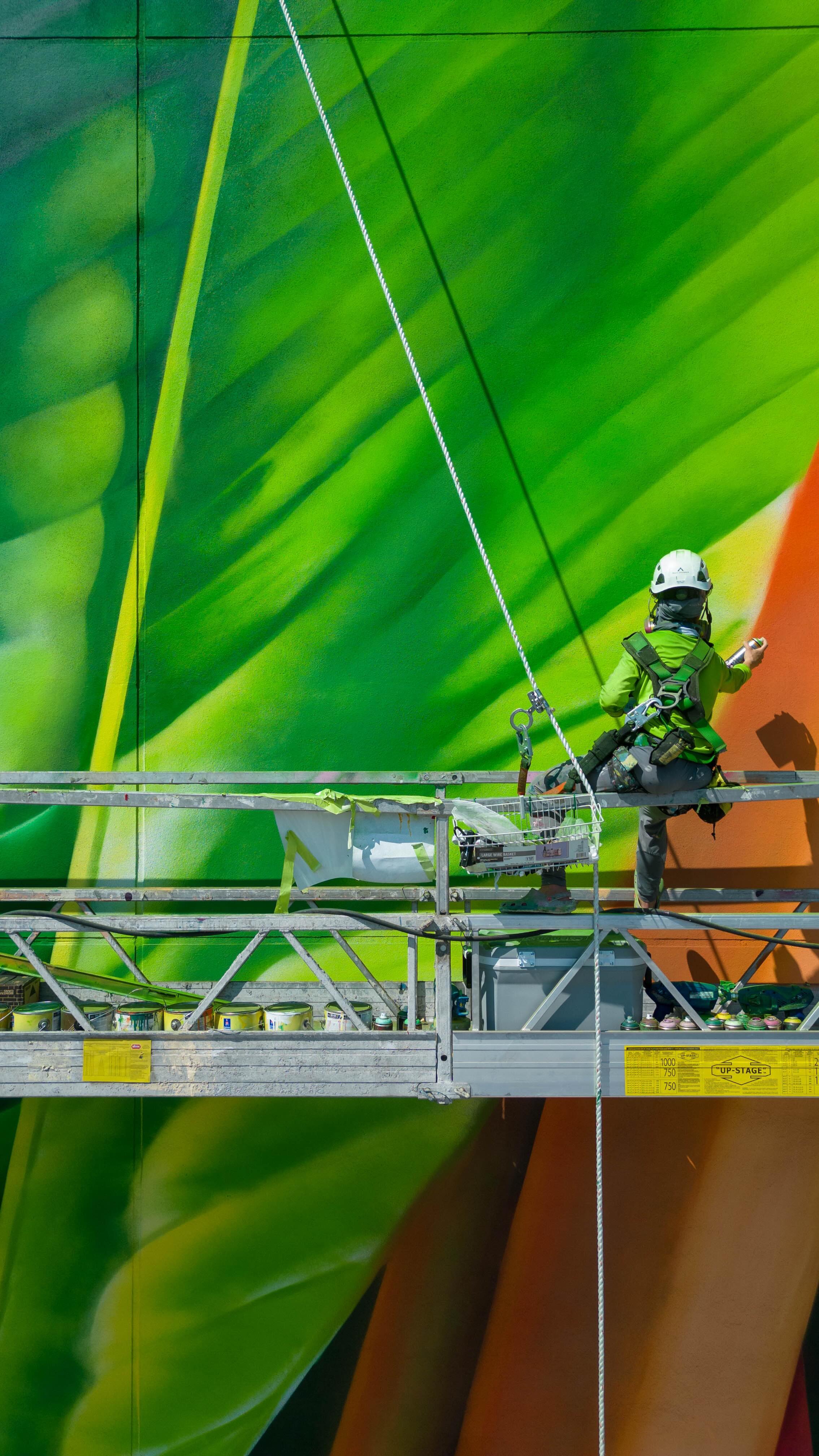 Instagram post by @adelerenault for Museum of Graffiti. Caption reads: [...] for the Moxy Hotel curated by the....