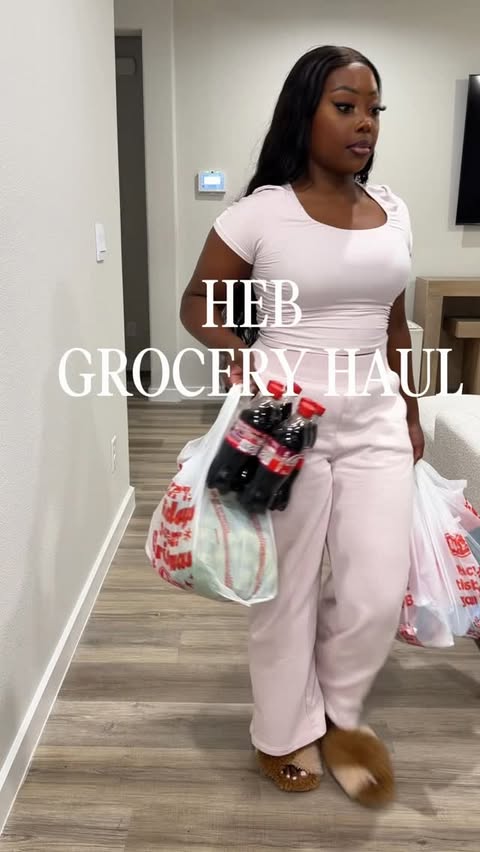 Instagram post by @reba_lasha for H-E-B. Caption reads: @heb grocery haul last week.