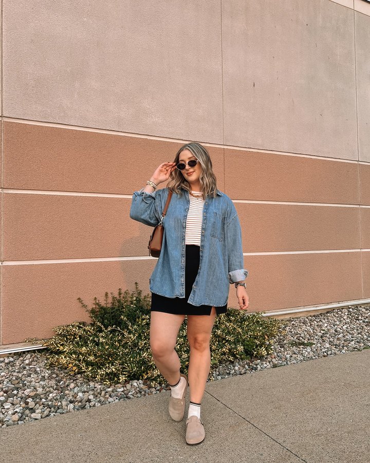Instagram post by @style.by.nayla for Lambert Bags. Caption reads: [...] outfit links sent to your DMs! Bag is....