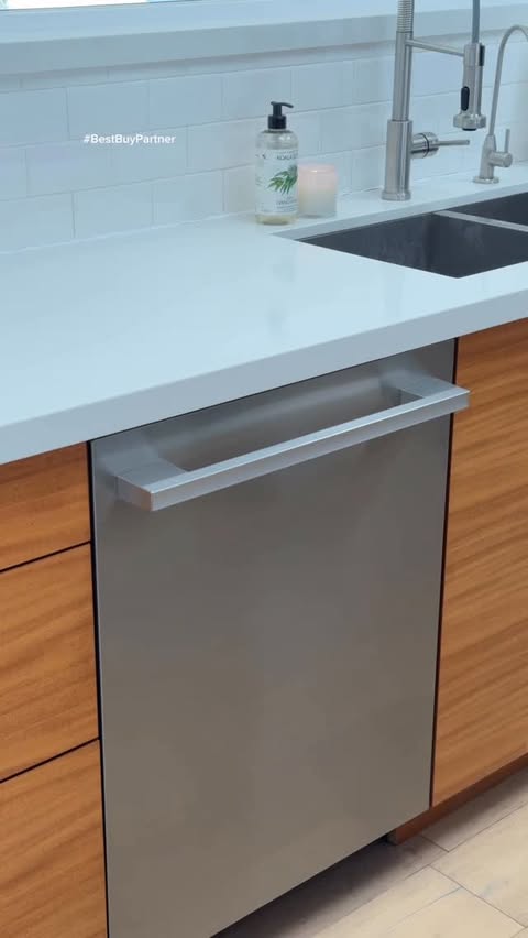 Instagram post by @katiebernardo_ for Best Buy. Caption reads: [...] with my new LG Flushfit Dishwasher from....