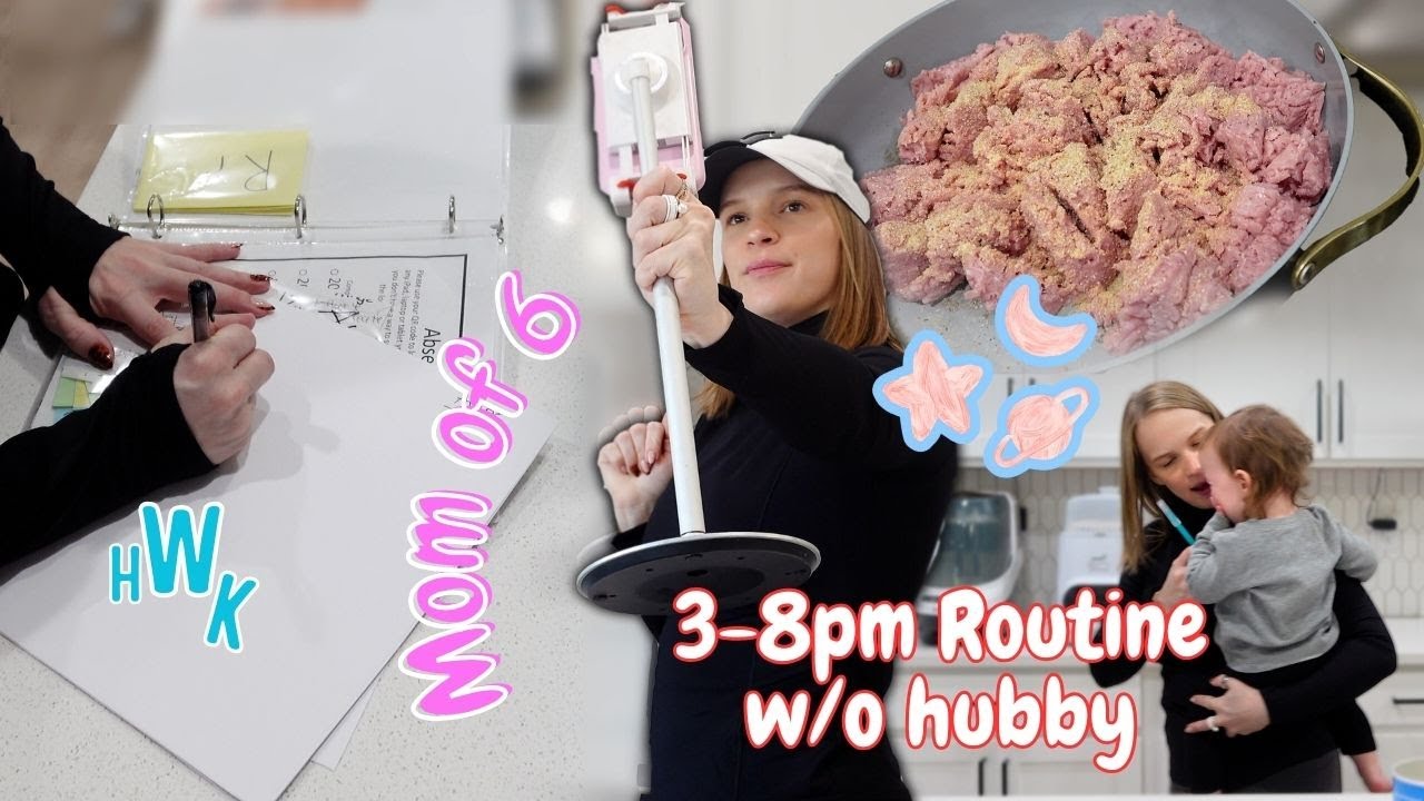 YouTube post by @kyrareneevlogs for Ruggable. Caption reads: After school routine as a Mom of 6 kids that are....