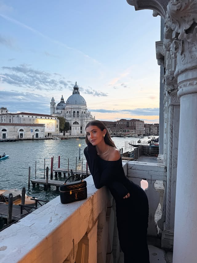 Instagram post by @valentina.brambilla for Intimissimi. Caption reads: When in Venice … ✨ With @intimissimi #invited....