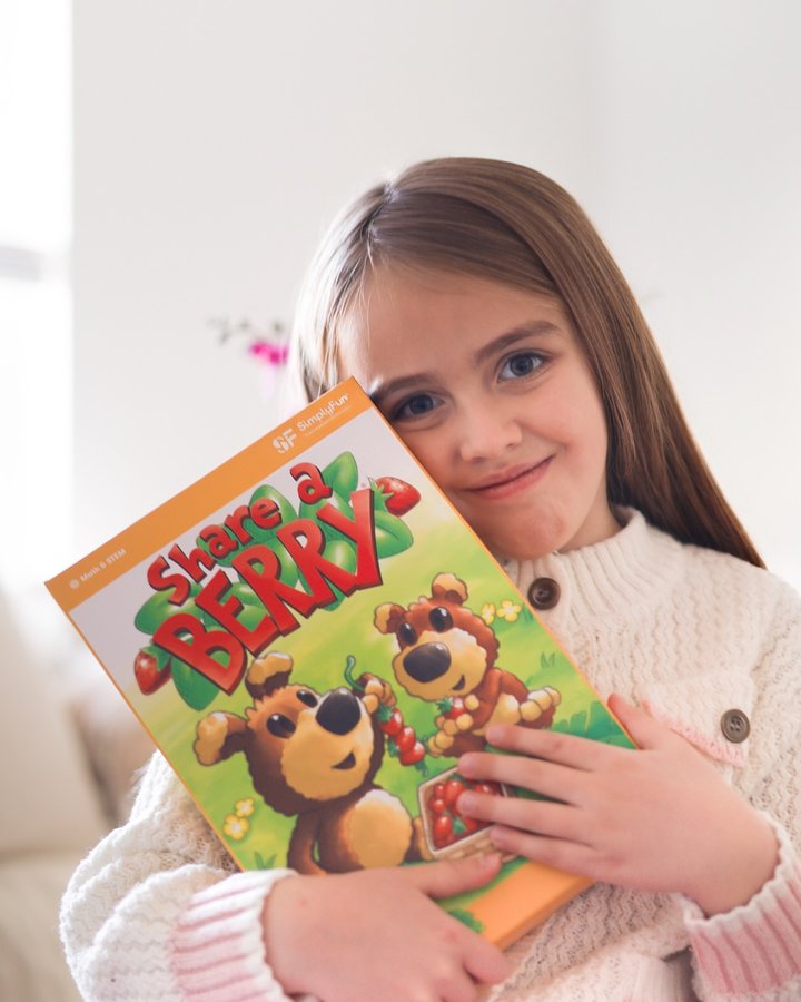 Instagram post by @karinabbingham for SimplyFun. Caption reads: [...] fine motor skills? Share a Berry from....