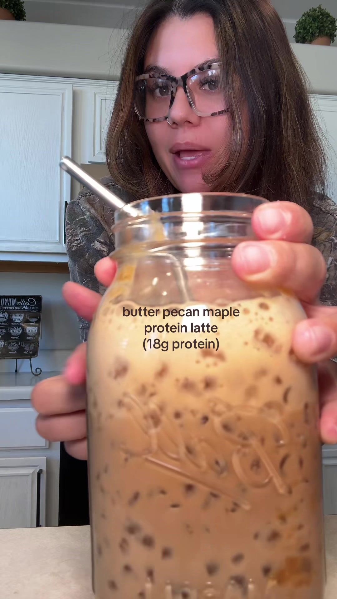 TikTok post by @eatingwithbai for Jordan’s Skinny Mixes. Caption reads: @Caffeine, Candles & Chaos @Skinny Mixes @fairlife....