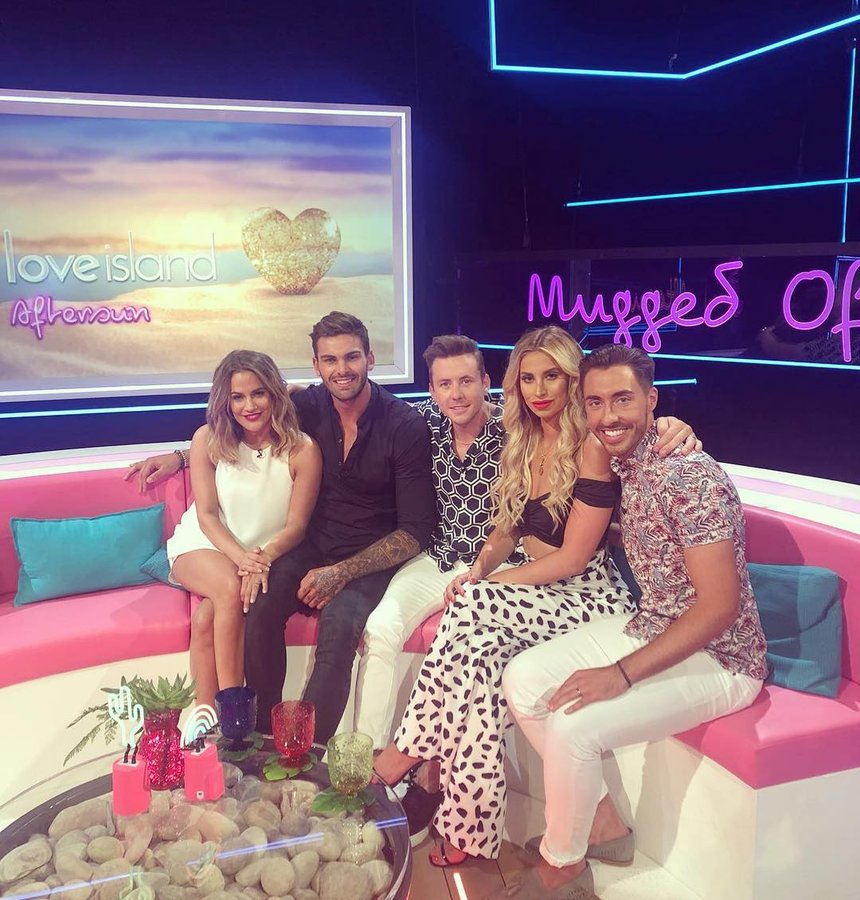 Instagram post by @officialrossadams for Next Press. Caption reads: Such a giggle with this lot @carolineflack....