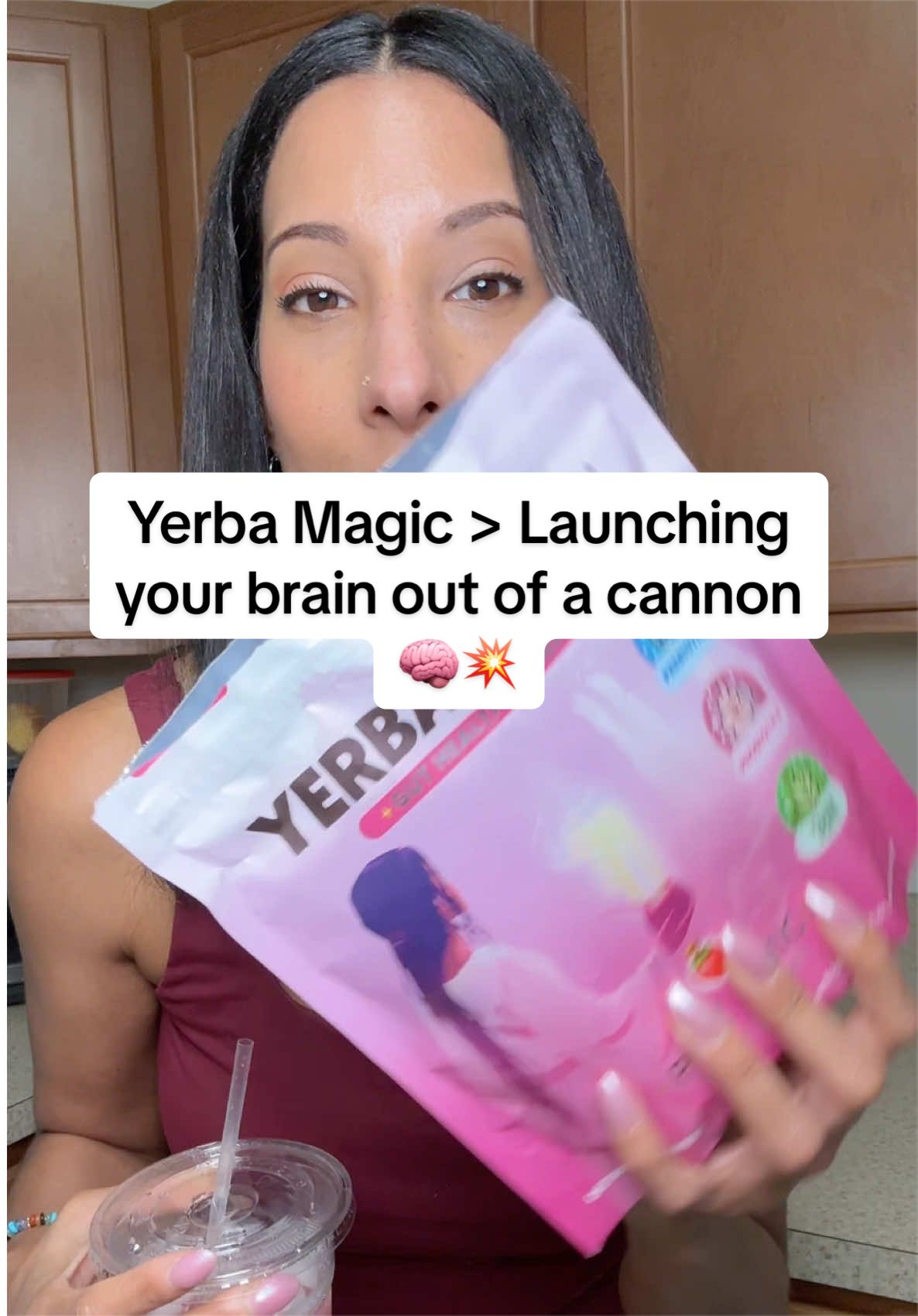 TikTok post by @ugc.heathermarie for Yerba Magic. Caption reads: [...] the chaos is the goal 💗@Brainista....