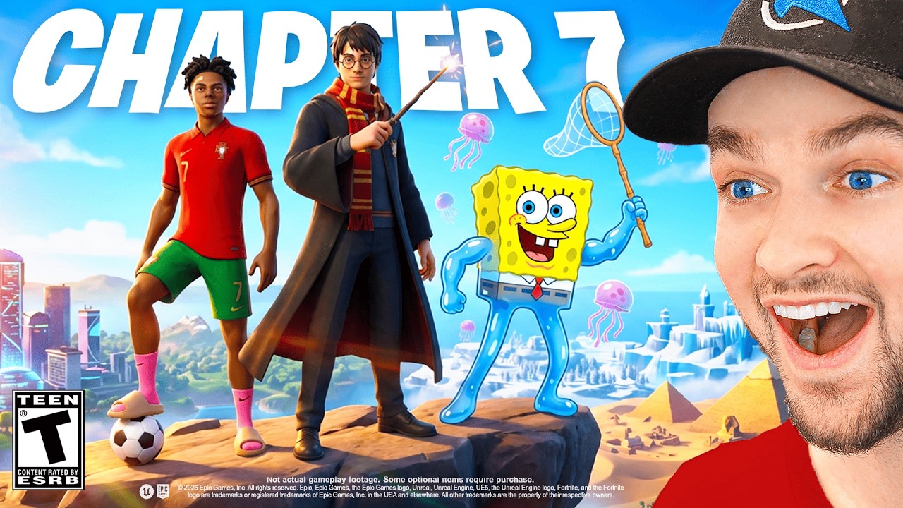 YouTube post by @AliA for KontrolFreek. Caption reads: Our FIRST LOOK at Fortnite Chapter 7!.