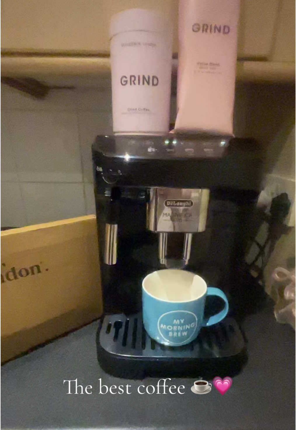 TikTok post by @katsavage__ for Grind. Caption reads: [...] coffee like me, you need to try this 🩷....