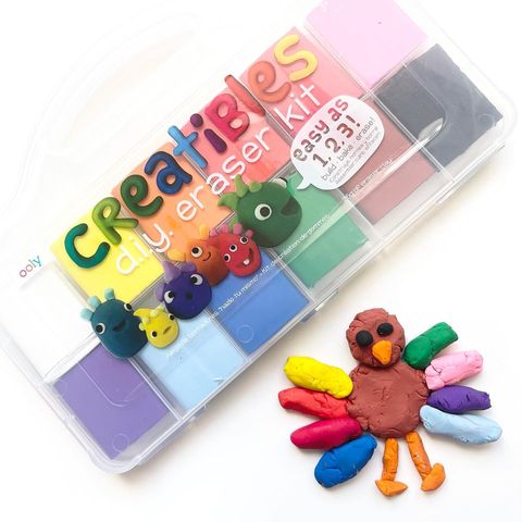 Instagram post by @teachoutsidethebox for OOLY. Caption reads: [...] these Creatibles DIY erasers from....