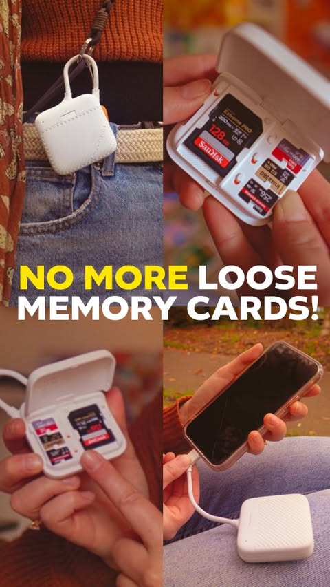 Instagram post by @pati.kostecka for PGYTECH. Caption reads: [...] for this mini card reader case from Pgytech!....