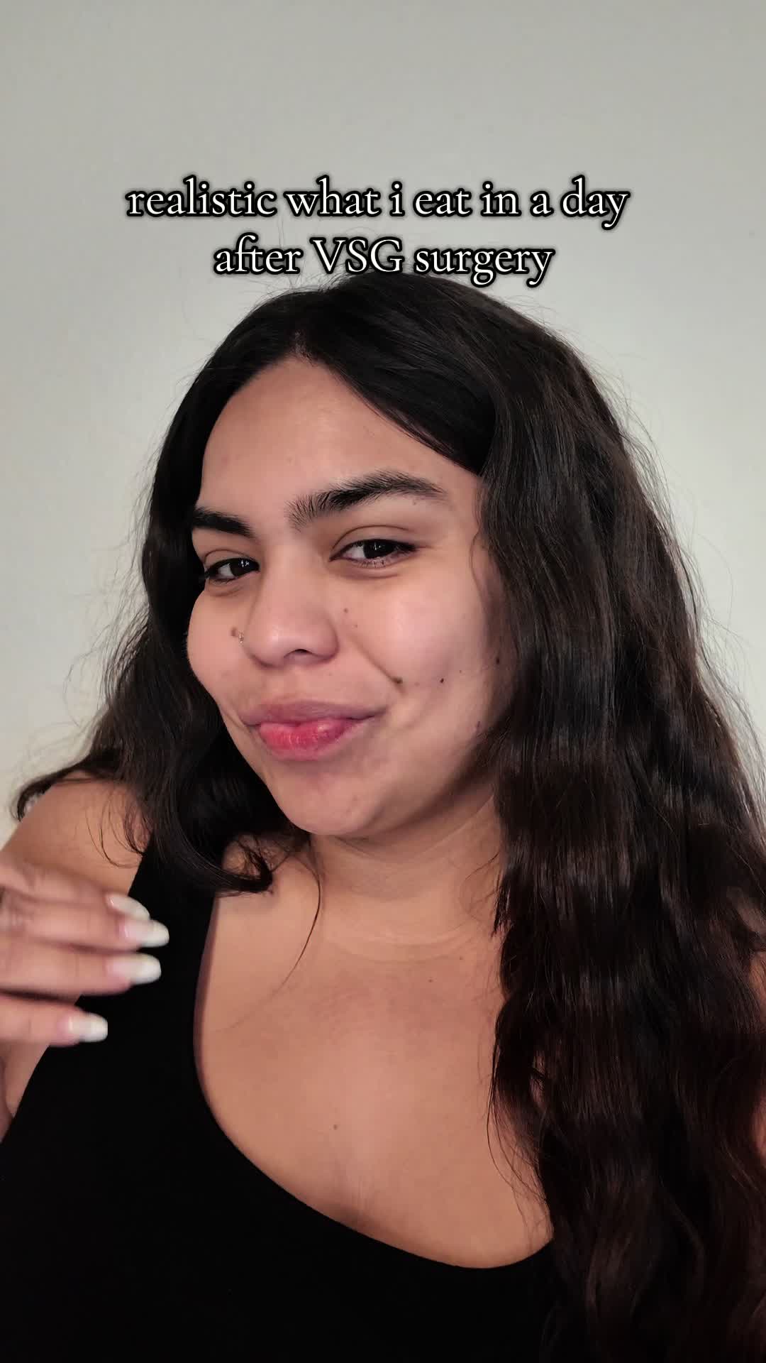 TikTok post by @iimnotyourdestiny for Bari Life. Caption reads: [...] i eat in a day  after VSG surgery  @Bari....