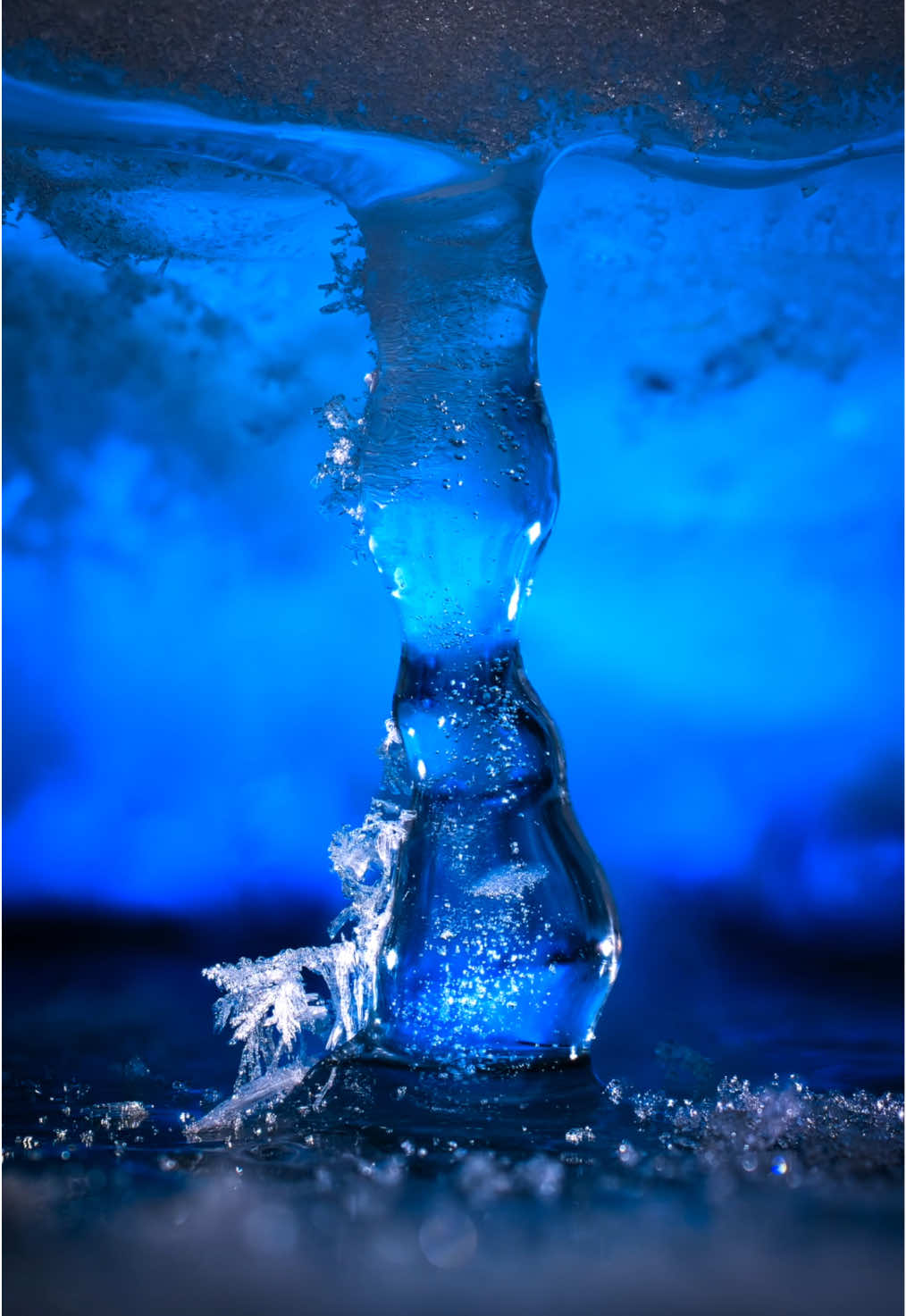 TikTok post by @danielaucoinfineart for amaran. Caption reads: Lighting a tiny ice tower with the amaran Ace 25c....