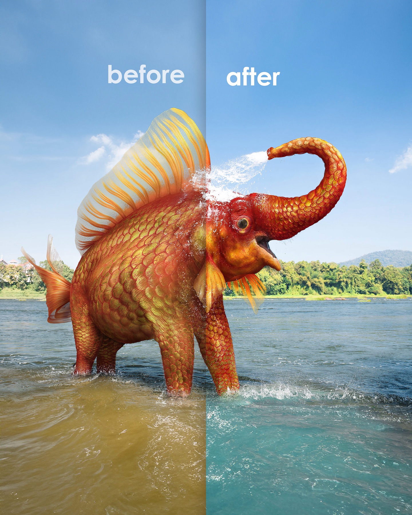 Instagram post by @spielsinn for Adobe Photoshop. Caption reads: How would my images look like if I reworked them....