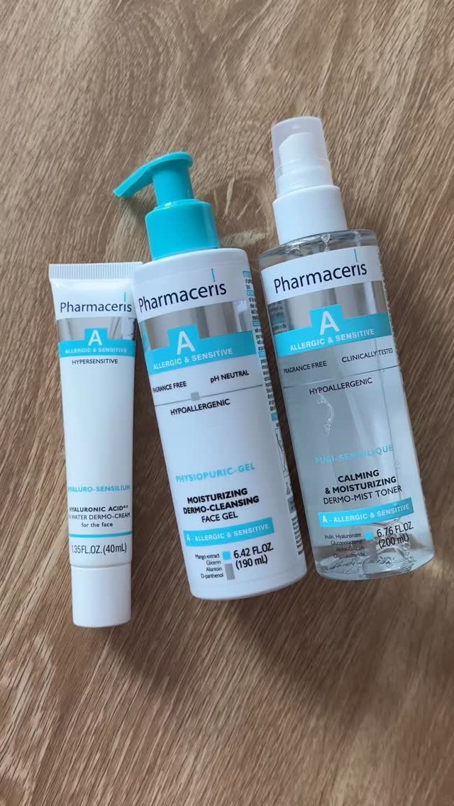 Instagram post by @najma.imaan for Pharmaceris. Caption reads: After dealing with contact dermatitis, my skin....