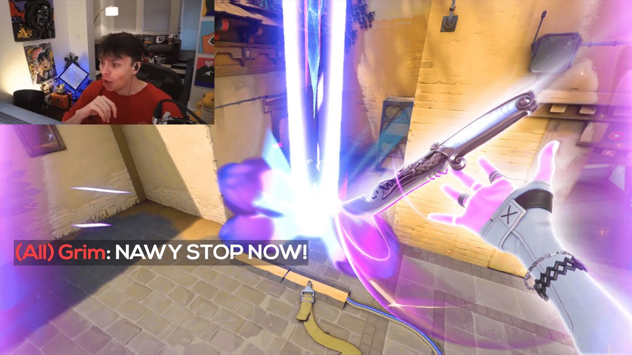 YouTube post by @nawyFPS for WALLHACK. Caption reads: Impressing Radiant Streamers with Aimstars Aim.