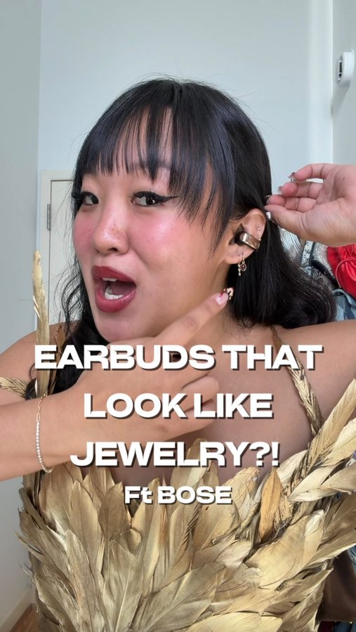 Instagram post by @kalitaku for Bose. Caption reads: Earbuds that look like jewelry may be the best....