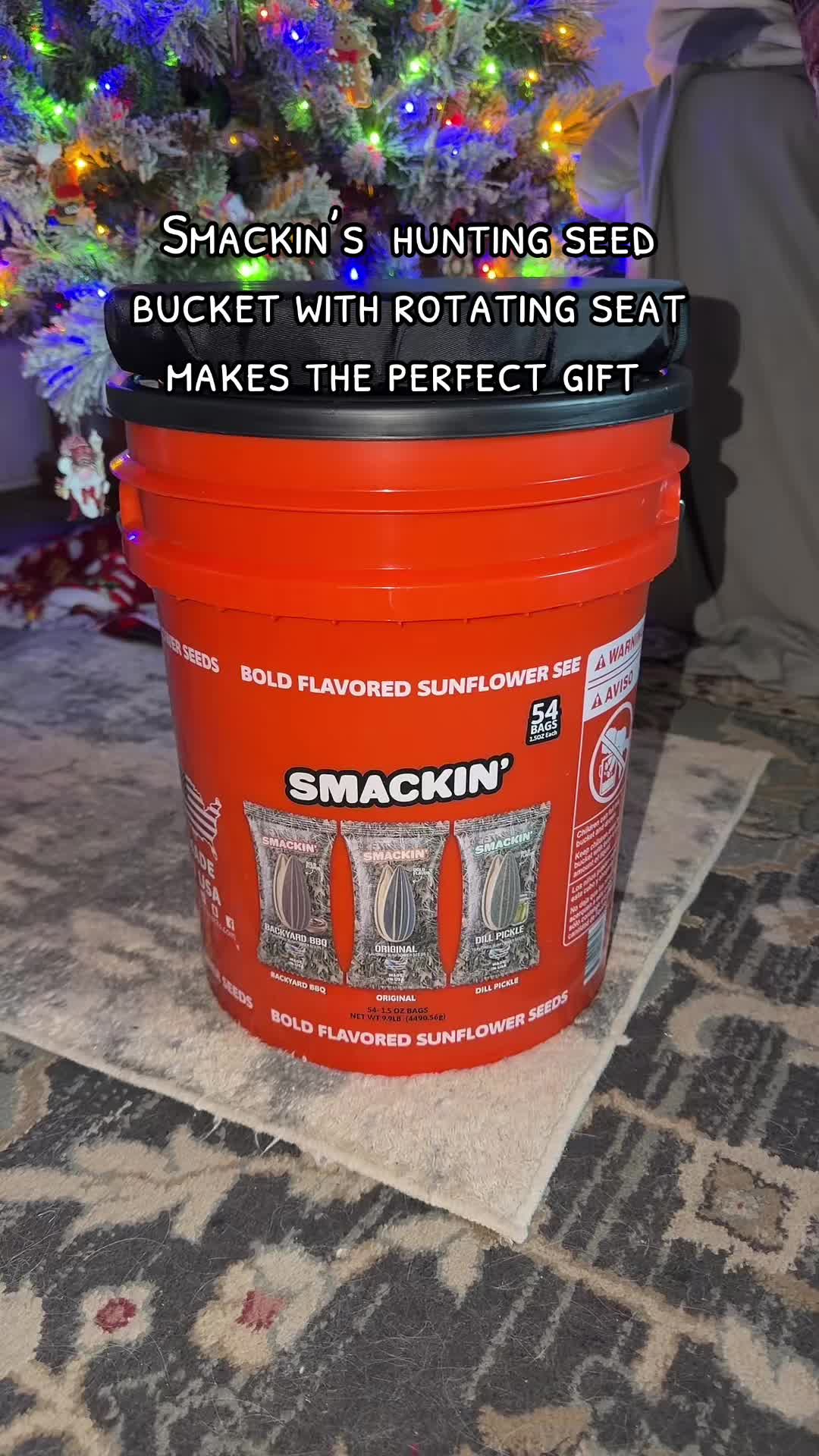 TikTok post by @stephanie_c711 for Smackin' Sunflower Seeds. Caption reads: The perfect gift for the holidays @SMACKIN’....