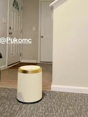 TikTok post by @phulupokhrel2 for Pukomc. Caption reads: #trashcan#greatquality #usefulproducts #@Pukomc.
