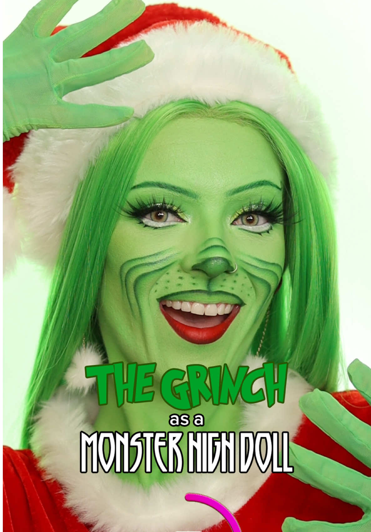 TikTok post by @piperartistry for Monster High. Caption reads: happy december ❄️❤️🎄🎅🏻 I had tons of requests....