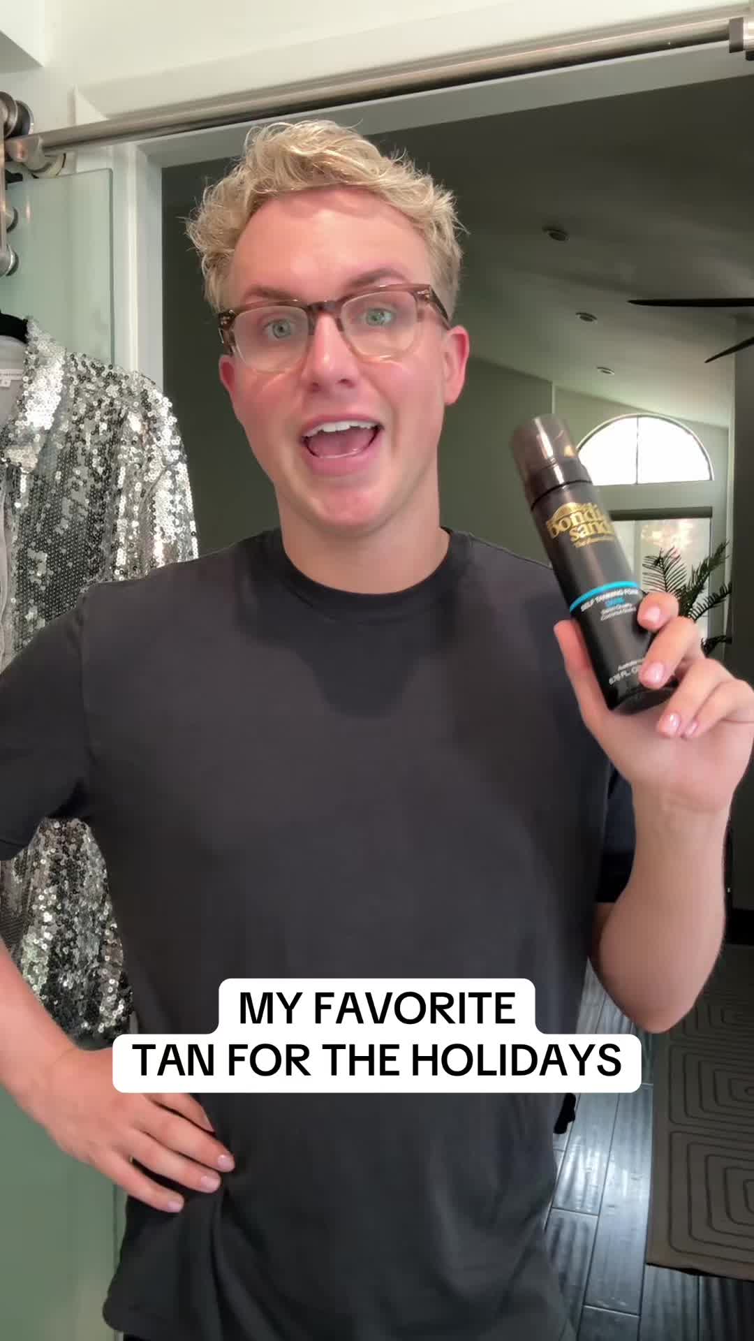 TikTok post by @gaymanwithaspraytan for Bondisands. Caption reads: [...] now on @Amazon Canada! #bondisands....