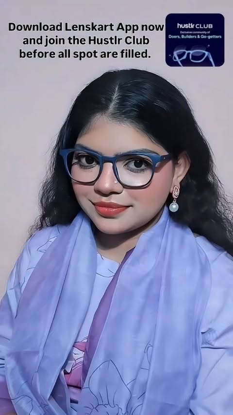 Instagram post by @iamsalmaa__11 for LENSKART. Caption reads: #AD #lenskart #hustlrclub #glasses Comment for....