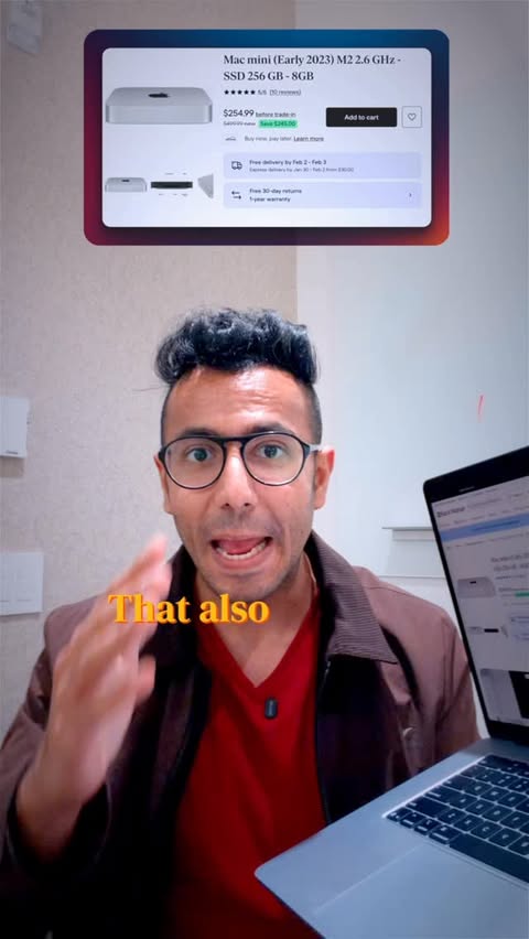 Instagram post by @iharnoor for Back Market. Caption reads: MacBook Dream is now $250-$300 with BackMarket!!.