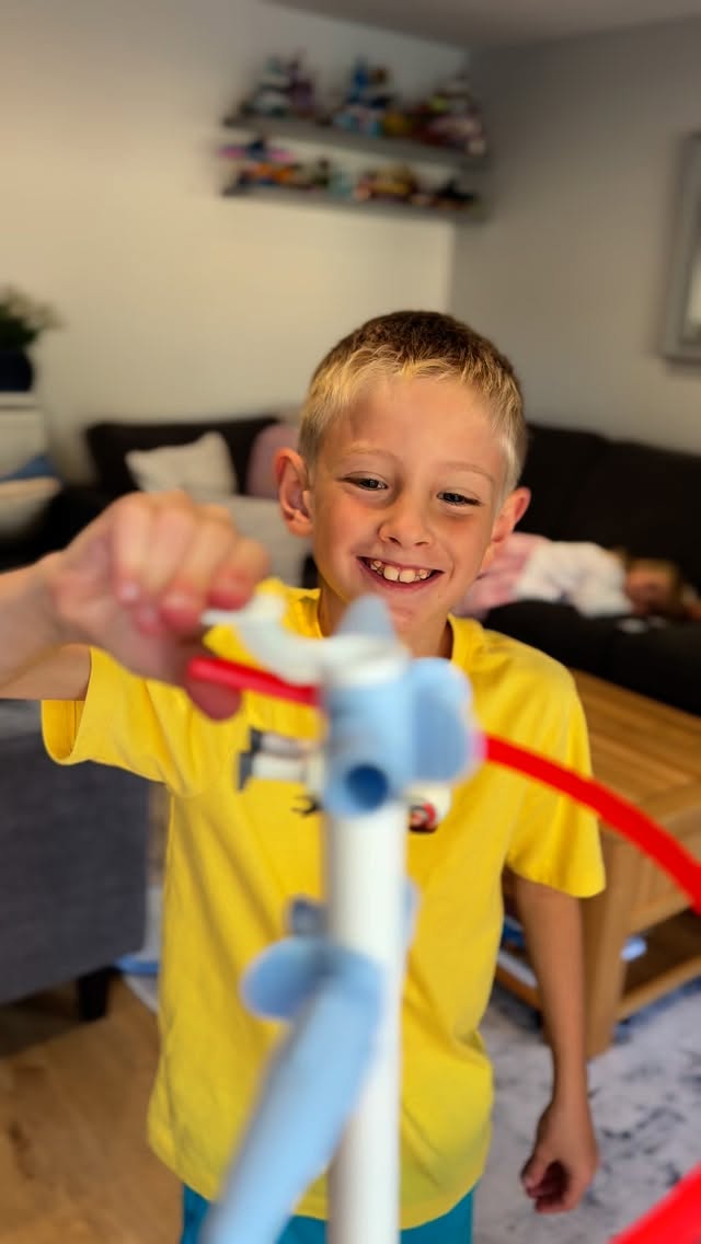 Instagram post by @craigfamilyblog for PLAYMOBIL. Caption reads: [...] Have you seen Sky Trails yet? Made by....