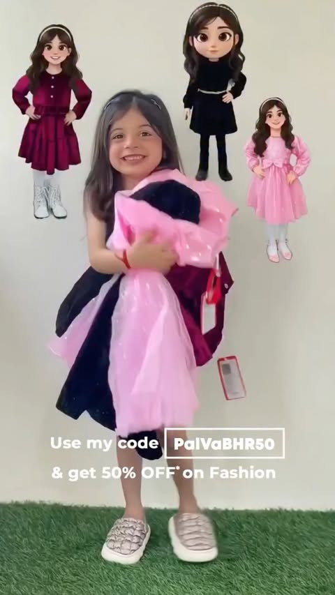 Instagram post by @dv_cute_angel_7 for Babyhug. Caption reads: Which frock look stole your heart today?....