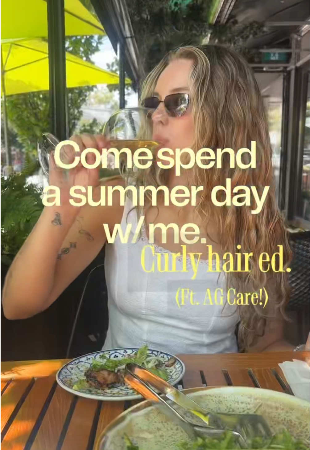 TikTok post by @piperlogan11 for Israel Police (Arabic). Caption reads: My three-product summer curl routine with @AG Care....