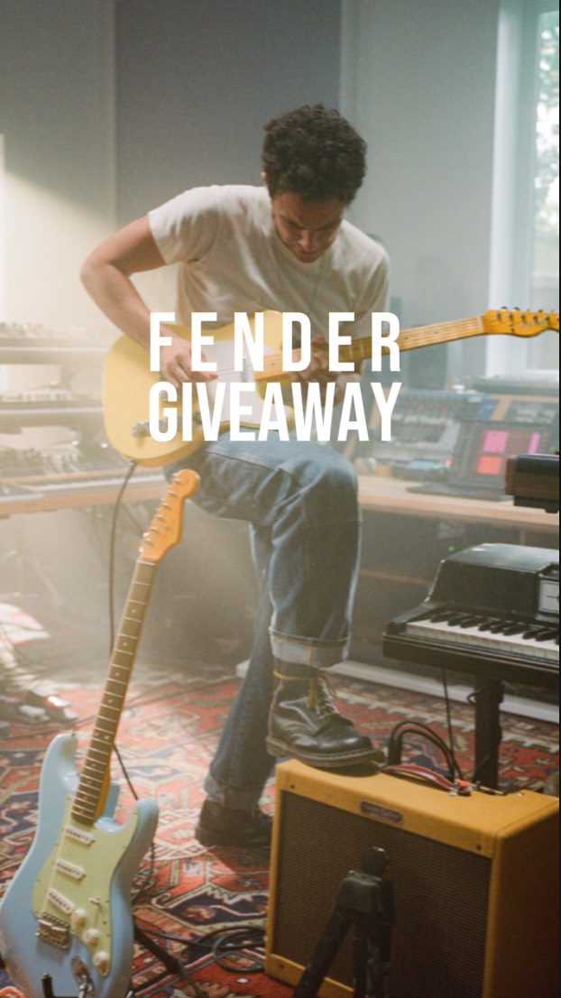 Instagram post by @marcscibilia for Fender. Caption reads: I’m giving away one of my favorite Fender....