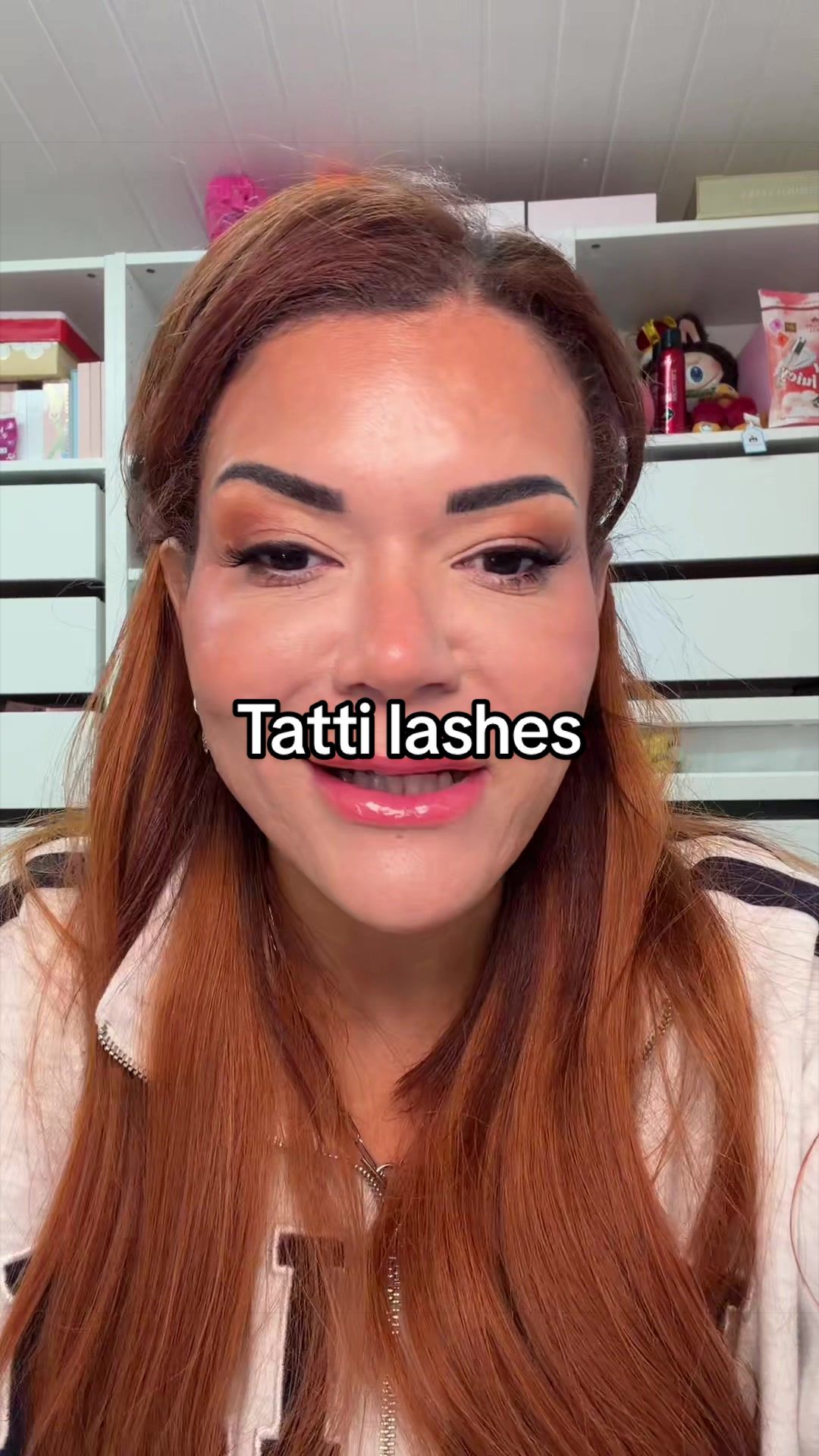 TikTok post by @stacigem for TATTI LASHES. Caption reads: [...] lashes for lash week from @TATTI LASHES 💖💖....