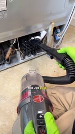 Instagram post by @cleanthatup for Hoover Vacuums. Caption reads: Keeping your refrigerator’s coils clean is key to....