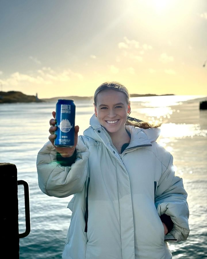 Instagram post by @ellieblack_ for Sober Carpenter. Caption reads: Taking on #DryJanuary with my favourites from....